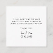 クラシック エレガント RSVP QR コード エンクロージャーカード (裏面)