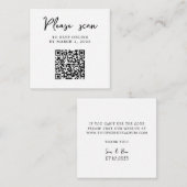 クラシック エレガント RSVP QR コード エンクロージャーカード (正面/裏面)