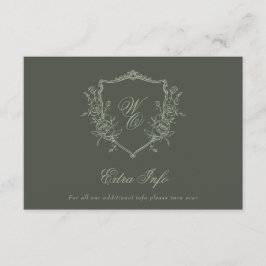 クラシック オリーブ セージ リース 詳細 エレガント ウェディング エンクロージャーカード