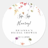 クラシック カラフル シップシップ フーレイ ブライズシャワー ラウンドシール (正面)