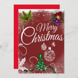 クラシック カラフル メリークリスマス シーズンカード