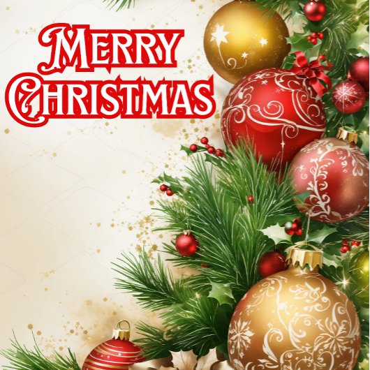 クラシック カラフル メリークリスマス シーズンカード