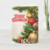 クラシック カラフル メリークリスマス シーズンカード (正面)