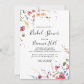 クラシック カラフル ワイルド フローラル ブライダル シャワー 招待状 (正面)