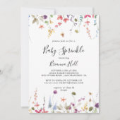 クラシック カラフル ワイルド フローラル ベイビー スプリンクラー 招待状 (正面)