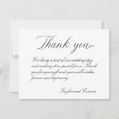 クラシック·カリグ結婚ラティのサンキューカード サンキューカード (正面)