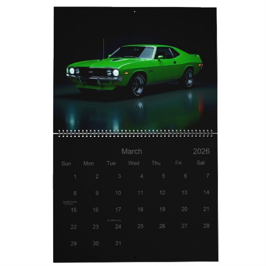 クラシック カレンダー (3月 2026)