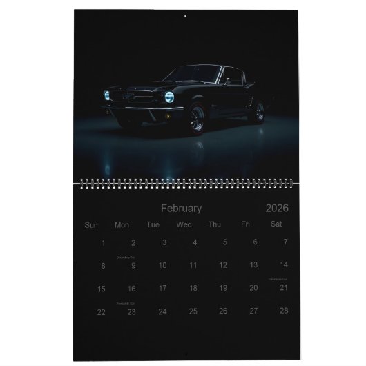 クラシック カレンダー (2月 2026)