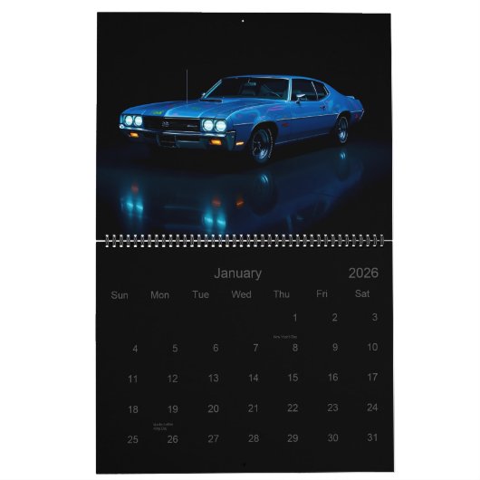 クラシック カレンダー (1月 2026)