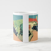 クラシック カーでの地方のロード トリップ ジャンボコーヒーマグカップ (正面)