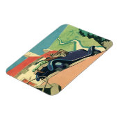 クラシック カーでの地方のロード トリップ マグネット (左側)