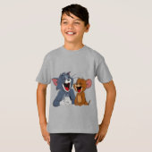 クラシック・カートゥーンの猫とネズミの最高の友達 笑い Tシャツ (正面フル)