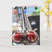 クラシック カー フィン キャディ クリスマス カード (黄色い花)