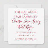 クラシック·カー·ラブ·スト結婚ーリー 招待状 (裏面)