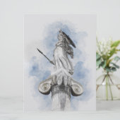 クラシック ギリシャ アテナ像 招待状 - エレガント (スタンド正面)