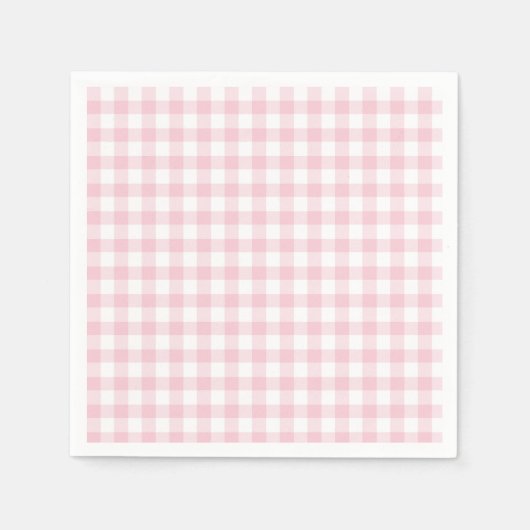 クラシック ギンガム クラシカル ピンク スタンダードカクテルナプキン (正面)