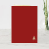 クラシック クリスマスツリー クリスマスの挨拶 ゴールド 箔グリーティングカード (裏面)