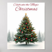 クラシック クリスマスツリー ホリデーポスター ポスター (正面)
