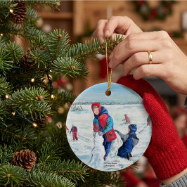クラシック クリスマス アート作品 セラミックオーナメント