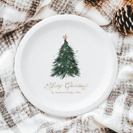 クラシック クリスマス エバーグリーン  ペーパープレート
