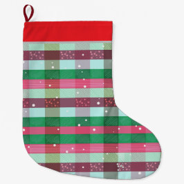 クラシック クリスマス ストライプ柄 ラージクリスマスストッキング