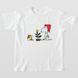 クラシック クリスマス スヌーピー と ウッドストック Tシャツ