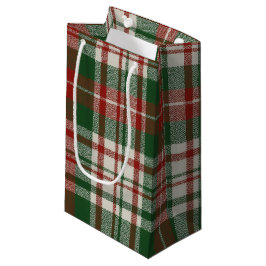クラシック クリスマス プレイド柄 スモールペーパーバッグ