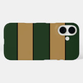 クラシック クリスマス 緑とゴールドのストライプ Case-Mate iPhoneケース (裏面 (横))