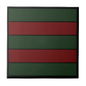 クラシック クリスマス 緑と赤のストライプ タイル (正面)