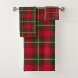 クラシック クリスマス 赤 緑 Plaid タータン festive バスタオルセット