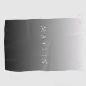 クラシック | グラデーション灰色 ゴルフタオル (横)