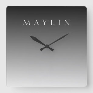 クラシック   グラデーション灰色 スクエア壁時計