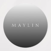 クラシック | グラデーション灰色 ラベル (デザイン1)