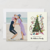 クラシック・グリンチ | クリスマスツリーのホリデー写真 シーズンカード (正面)