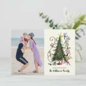 クラシック・グリンチ | クリスマスツリーのホリデー写真 シーズンカード (スタンド正面)