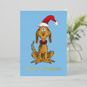 クラシック・グリンチ | マックス - サンタハット 箔シーズンカード (立ち正面)