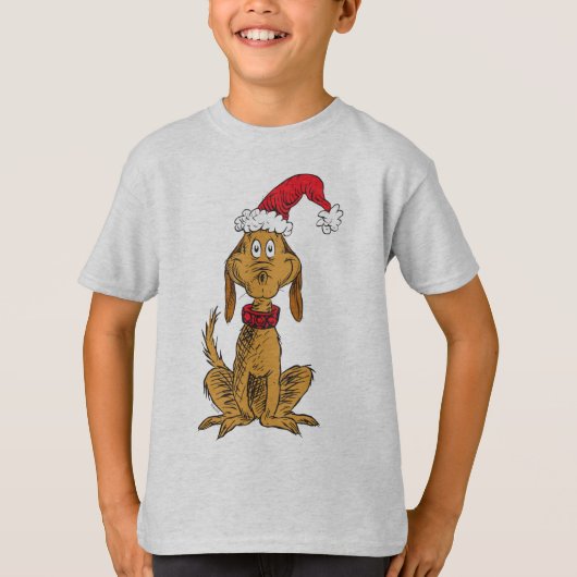 クラシック・グリンチ | マックス - サンタ帽子 Tシャツ (正面)