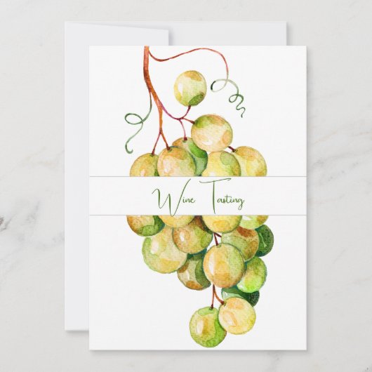 クラシック グリーン グレープ ワイン テイスティング ご招待 招待状 (正面)