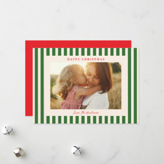 クラシック グリーン ストライプ 写真 クリスマス ホリデー