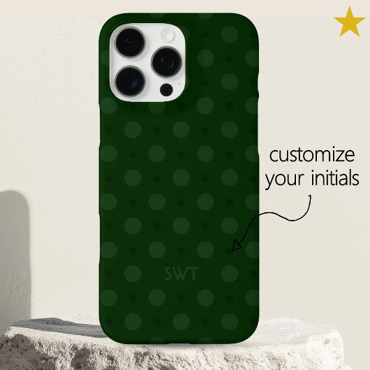 クラシック グリーン ドット カスタム 名前イニシャル Case-Mate iPhoneケース