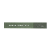 クラシック グリーン ハウンドトゥース メリークリスマス ラップアラウンドラベル (単一)