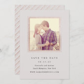 クラシック グレーとゴールドフレーム フォト セーブ・ザ・デート (正面/裏面)