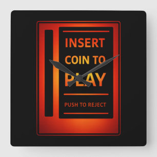 クラシック コイン式アーケード ウォールクロック ゲーマーインテリア
