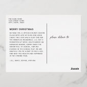 クラシック コラージュ 5 枚の写真 ネイビーブルー & ゴールド 箔シーズンポストカード (裏面)