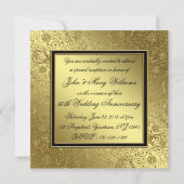 クラシック ゴールデン ウェディング アニバーサリー インビテーション (裏面)