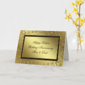クラシック ゴールデン ウェディング アニバーサリー カード (黄色い花)