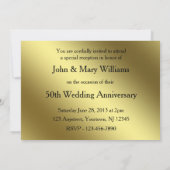 クラシック ゴールデン ウェディング アニバーサリー 5x7 招待状 (裏面)