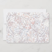 クラシック ゴールデン ユリ パステル ウェディング Save The Date 招待状 (裏面)