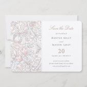 クラシック ゴールデン ユリ パステル ウェディング Save The Date 招待状 (正面)