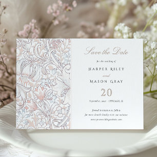 クラシック ゴールデン ユリ パステル ウェディング Save The Date 招待状
